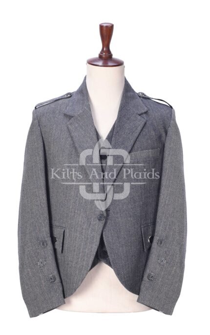 Gray Tweed 5 Buttons Argyll Jacket