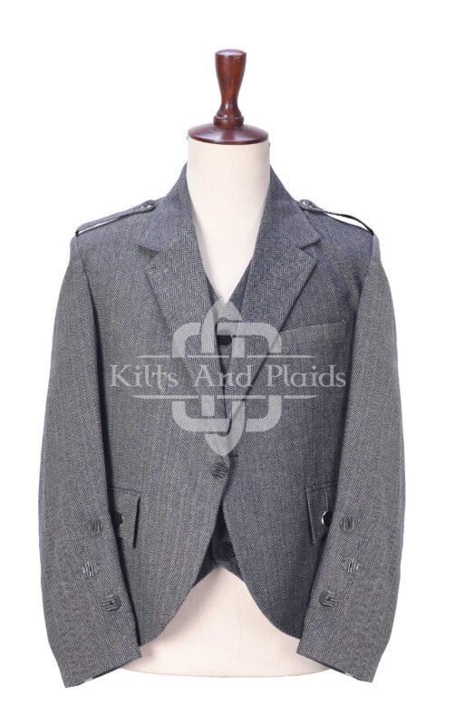 Gray Tweed 5 Buttons Argyll Jacket