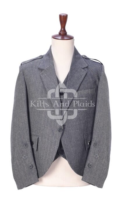 Gray Tweed 5 Buttons Argyll Jacket
