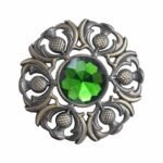 Scottish Green Antique Brass Brooch