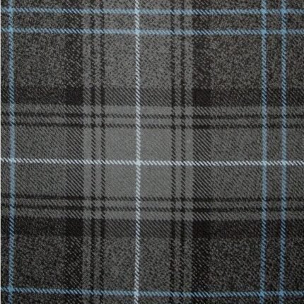 Highland Granite Blue Tartan Fabric