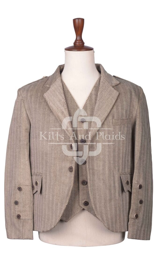 Khaki Sand Tweed Argyll Jacket