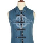 Lovat Blue Wool Punk Rock Waistcoat