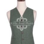 Lovat Green Wool 5 Buttons Argyll Vest