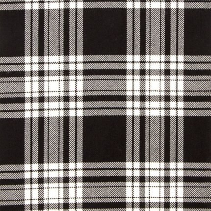 Menzies Black And White Modern Tartan Fabric
