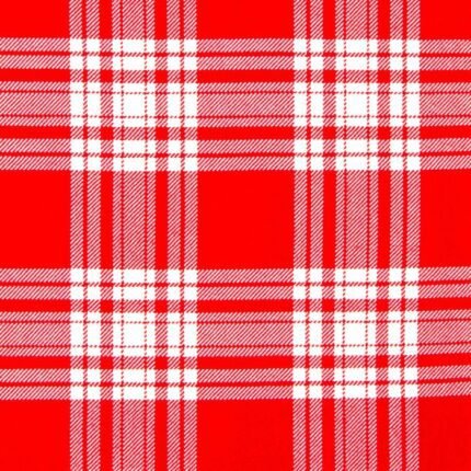 Menzies Red And White Modern Tartan Fabric