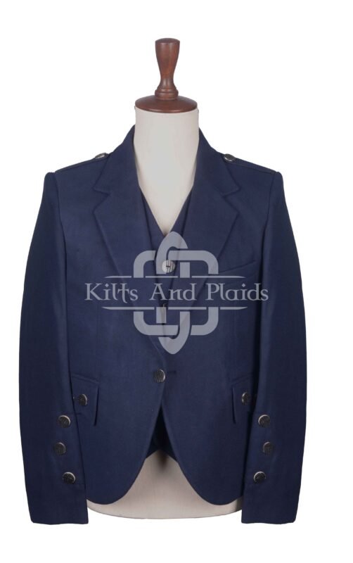 Navy Melton Wool Argyll Jacket