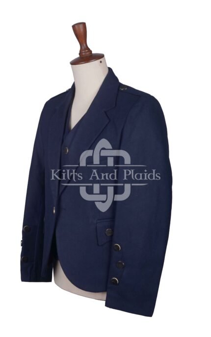 Navy Melton Wool Argyll Jacket