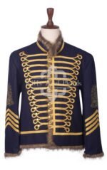 Navy Wool Gold Braided Royal Military Officer Jacket