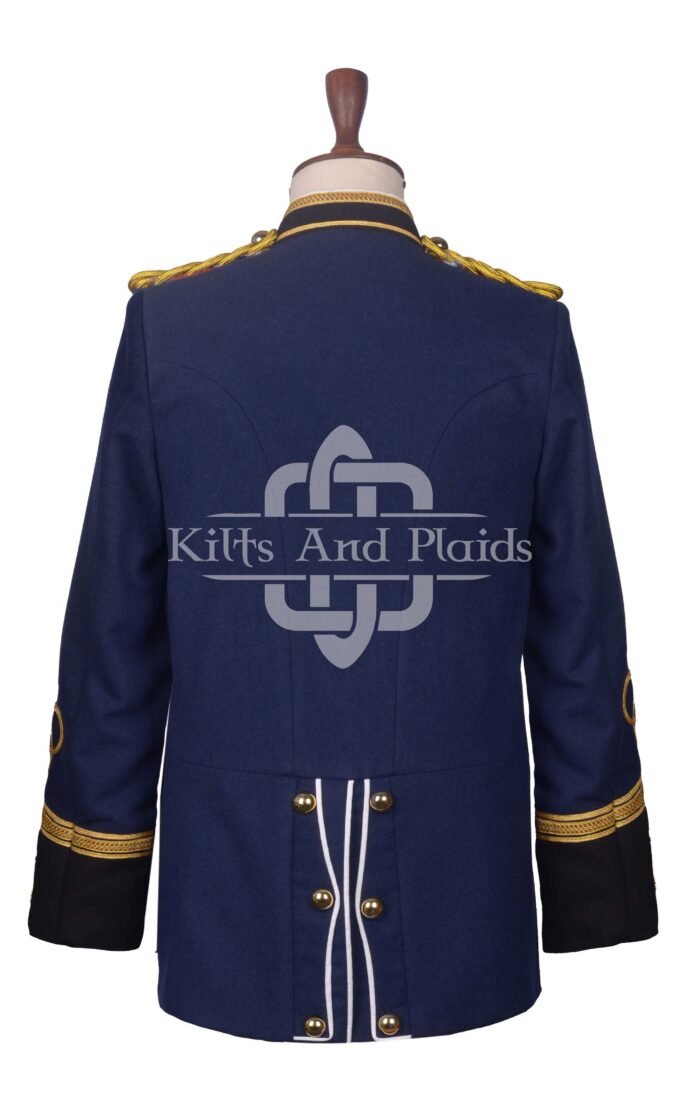 Navy Wool Military Officer Tunic Renaissance Jacket
