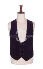 Purple Velvet Double Breasted Kilt Waistcoat