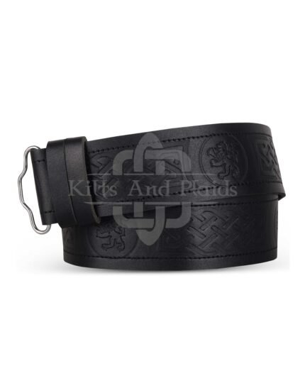 Rampant Lion Embossed Kilt Belt
