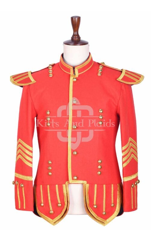 Red Gold Military Doublet Jacket