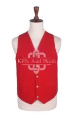 Red Velvet 5 Buttons Argyll Waistcoat