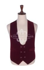Red Vine Velvet Double Breasted Kilt Waistcoat