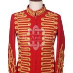 Red Wool Gold Braided Royal Military Officer Jacket