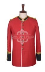 Red Wool Military Officer Tunic Rennaisance Jacket