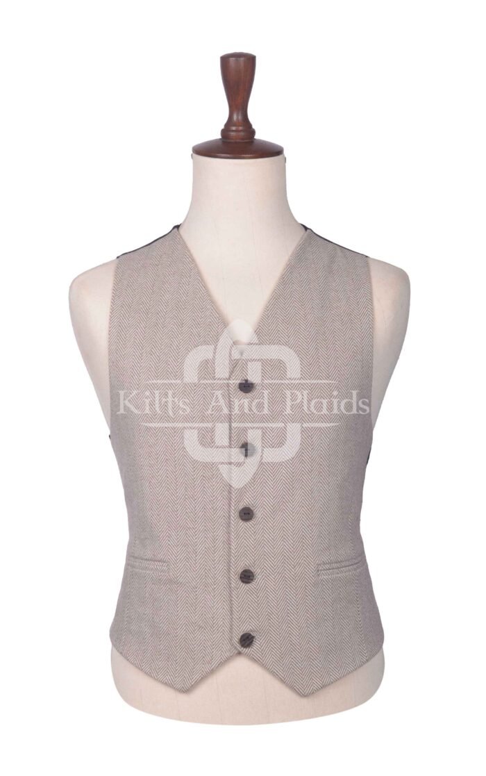 Rose Gold Tweed Argyll Waistcoat