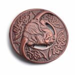 Scottish Highland Cow Kilt Bronze Brooch