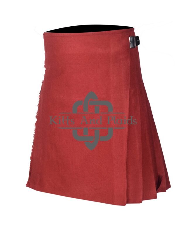 Solid Maroon Tartan 8 yard Kilt