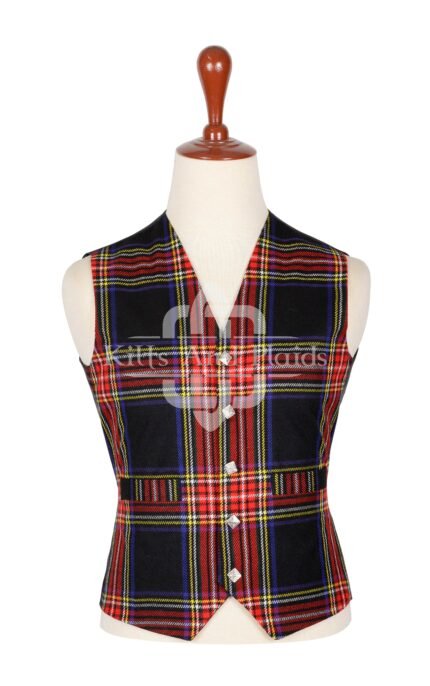 Stewart Black Tartan Vest