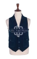 Torquise Blue Velvet Waistcoat