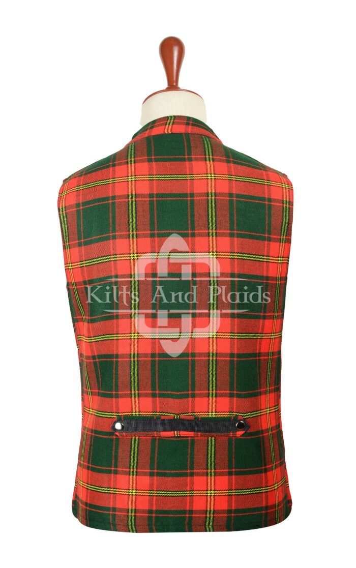 Ulster Red Tartan Punk Rock Waistcoat