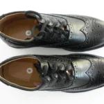 Ghillie Brogues Synthetic Black Leather Kilt Shoes