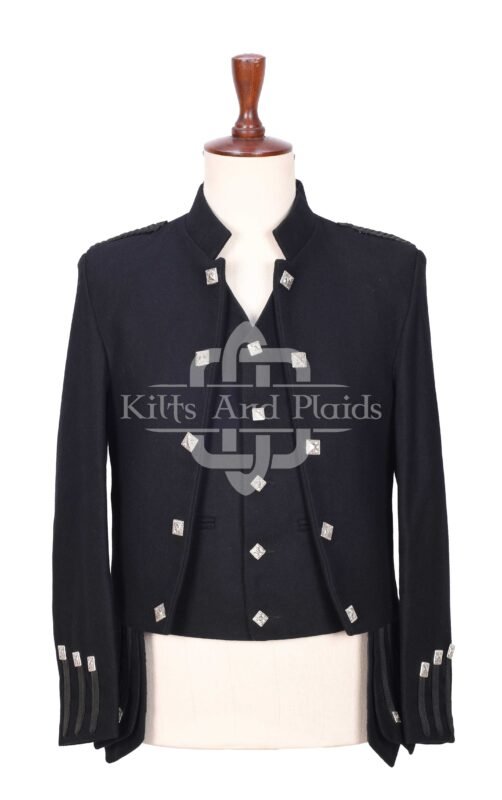 Black Wool Sherrifmuir Jacket and Waistcoat