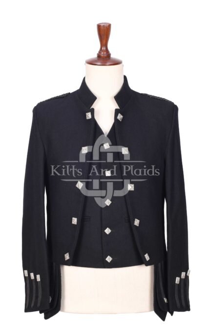 Black Wool Sherrifmuir Jacket and Waistcoat