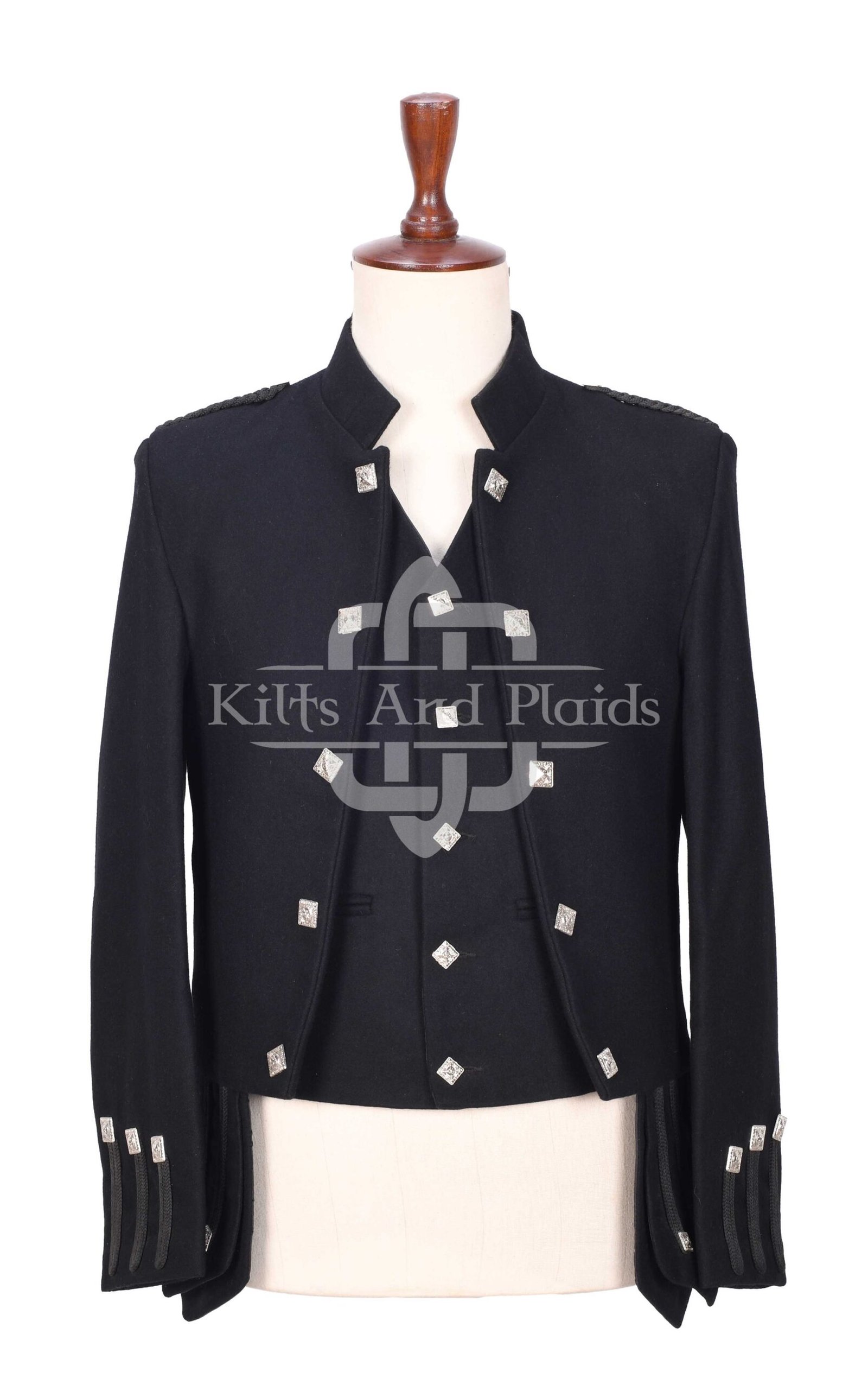Black Wool Sherrifmuir Jacket and Waistcoat