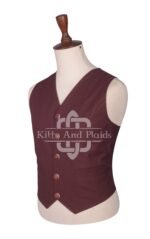 Burgundy Wool Argyll Waistcoat