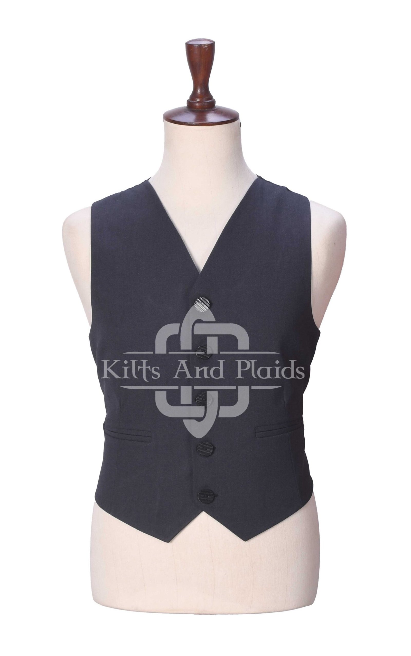 Charcoal Gray Serge Wool Crail Waistcoat