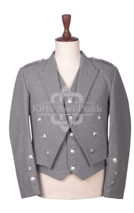 Gray Wool Prince Charlie Jacket and Waistcoat