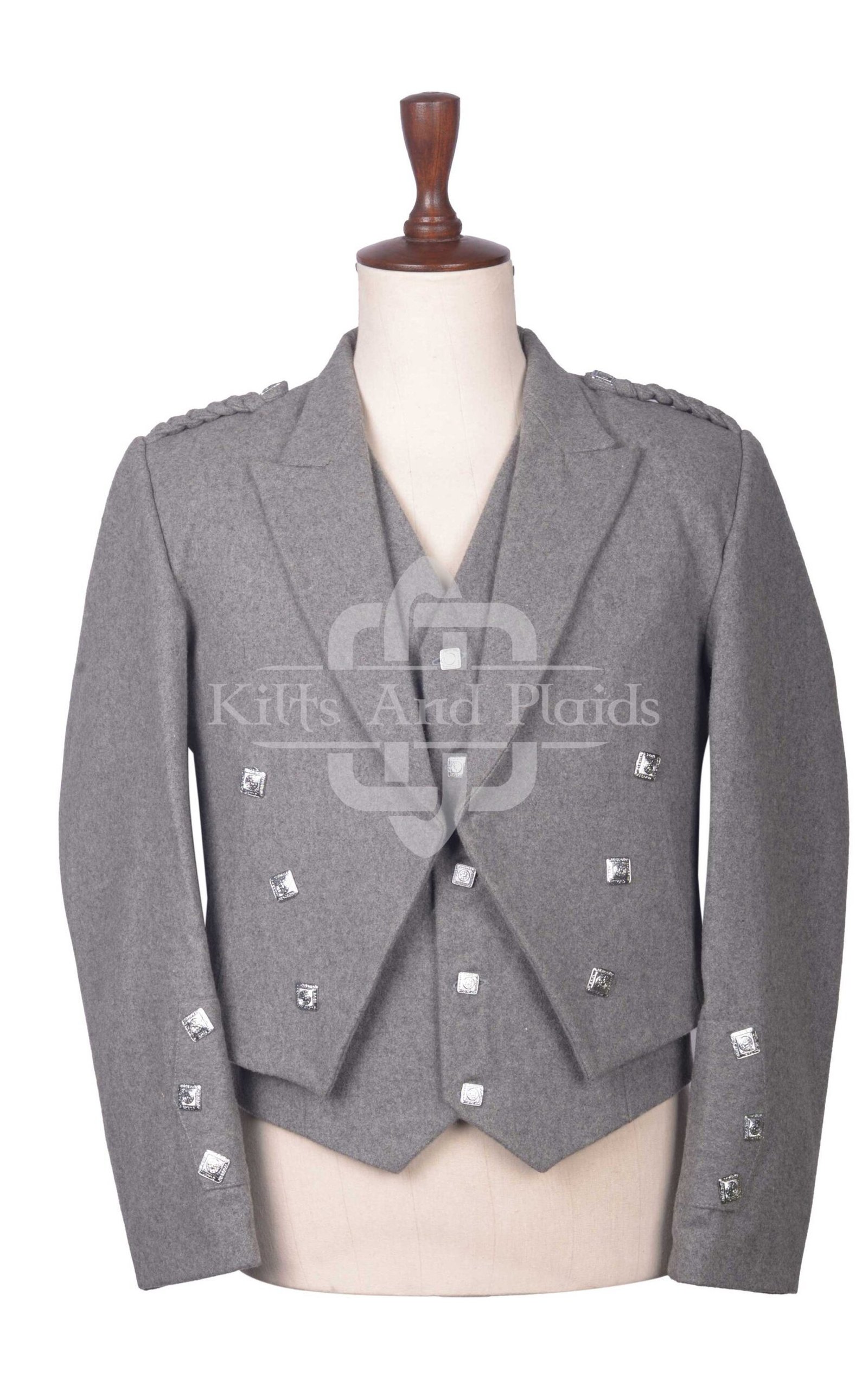 Gray Wool Prince Charlie Jacket and Waistcoat