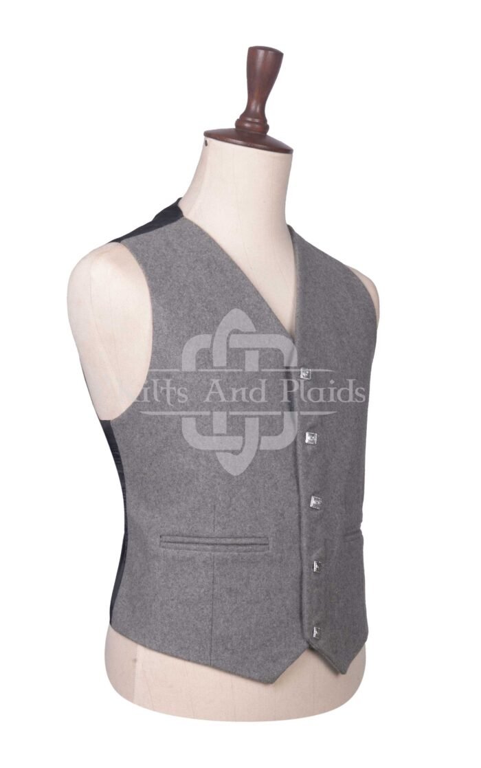 Gray Wool Prince Charlie Jacket and Waistcoat