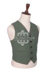 Lovat Green Melton Wool Argyll Waistcoat