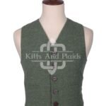 Lovat Green Melton Wool Argyll Waistcoat