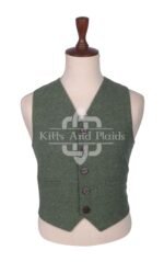 Lovat Green Melton Wool Argyll Waistcoat