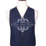 Navy Melton Wool Argyll Waistcoat
