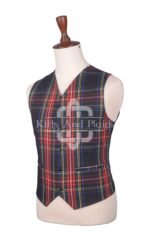 Stewart Black Tartan Argyll Waistcoat