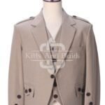 Tan Wool 5 Buttons Argyll Jacket