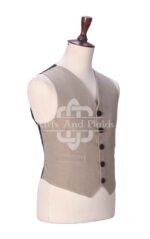 Tan Wool 5 Buttons Argyll Waistcoat