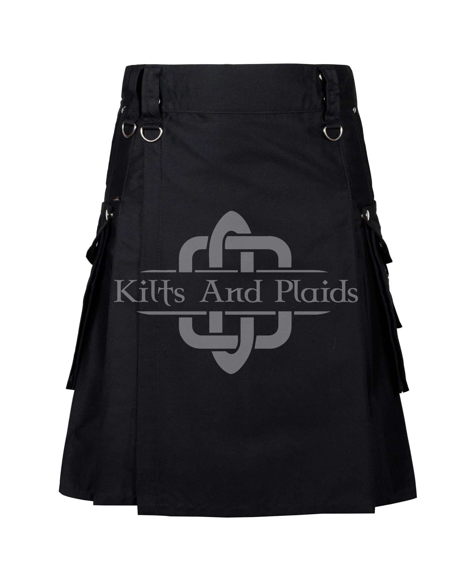 Black Cotton Gothic Kilt with Chains