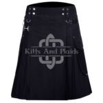 Black Utility Cotton Kilt