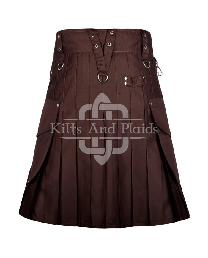 Brown Utility Cotton Kilt