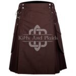 Brown Utility Cotton Kilt