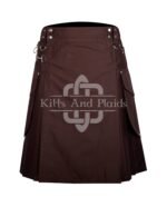 Brown Utility Cotton Kilt