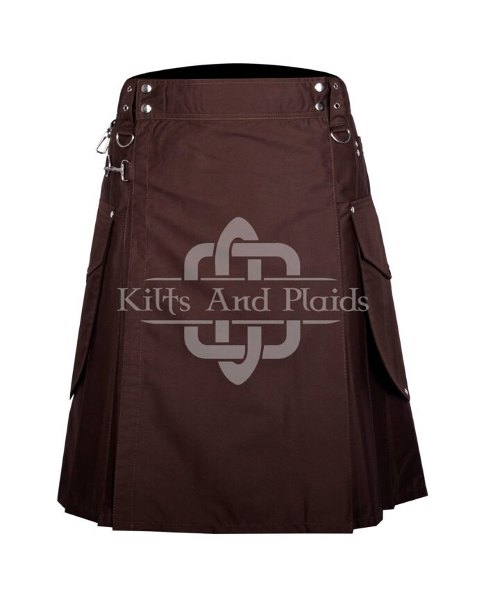 Brown Utility Cotton Kilt