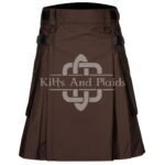 Brown Utility Cotton Kilt